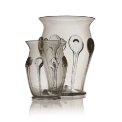 Thyme Glassware Dot Vase In Smoke