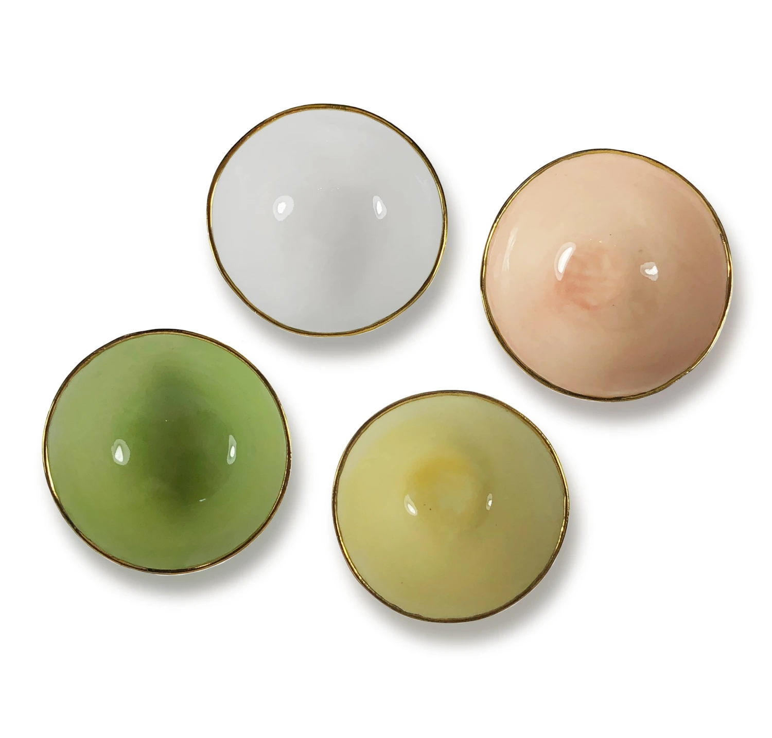 Thyme Hand Made Bowl With Gold Rim In White 6 Thyme Hand Made Bowl With Gold Rim In White