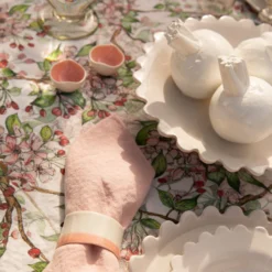 Bertioli By Thyme Cherry Blossom Linen Table Cloth Table Linens