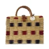 Toino Abel Blue & Red Handwoven Reed Bag