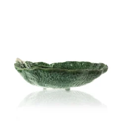Bordallo Pinhiero Ceramics Large Cabbage Serving Platter With Dip Bowl 5 Bordallo Pinhiero Ceramics Large Cabbage Serving Platter With Dip Bowl
