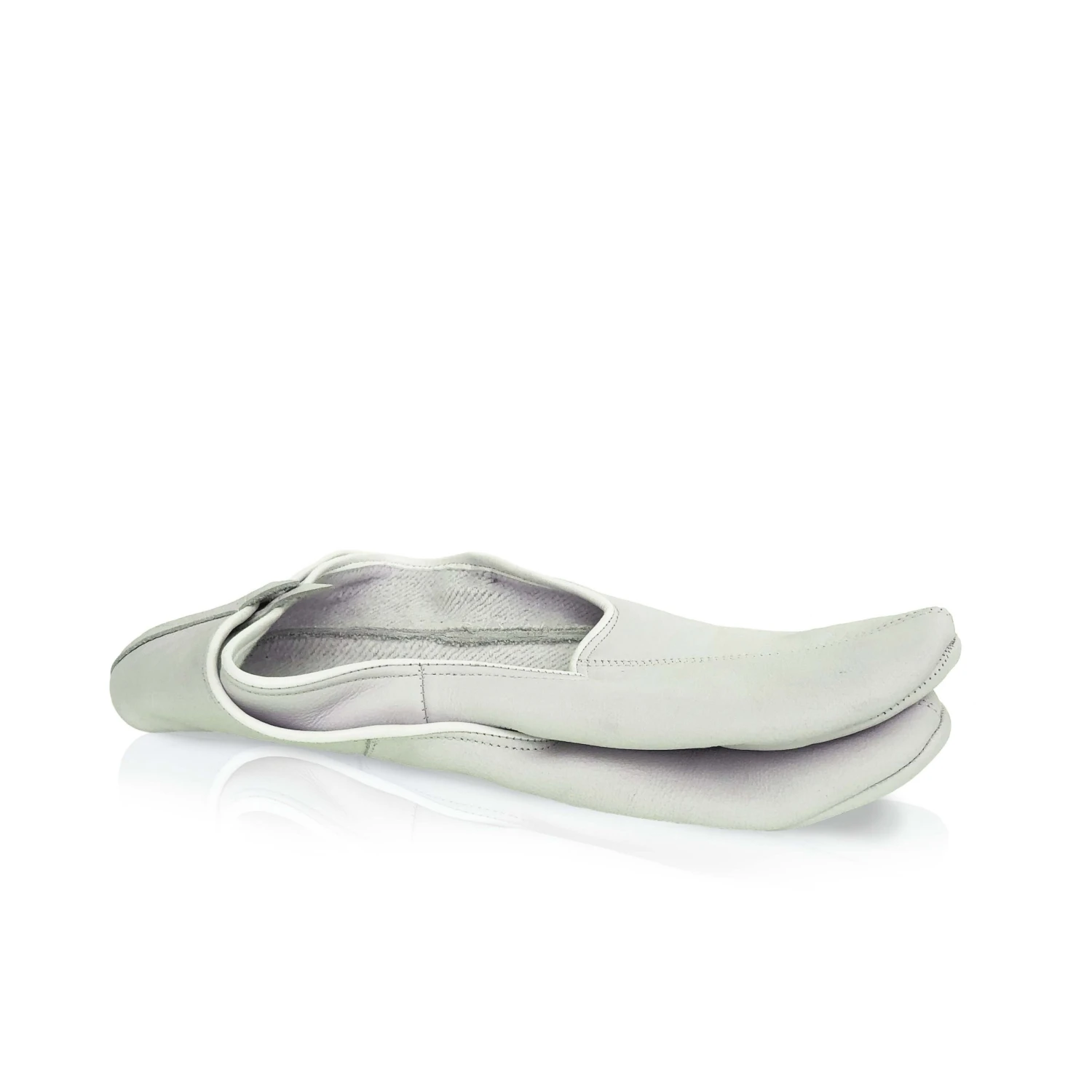 Thyme Accessories Leather Slippers In White 4 Thyme Accessories Leather Slippers In White