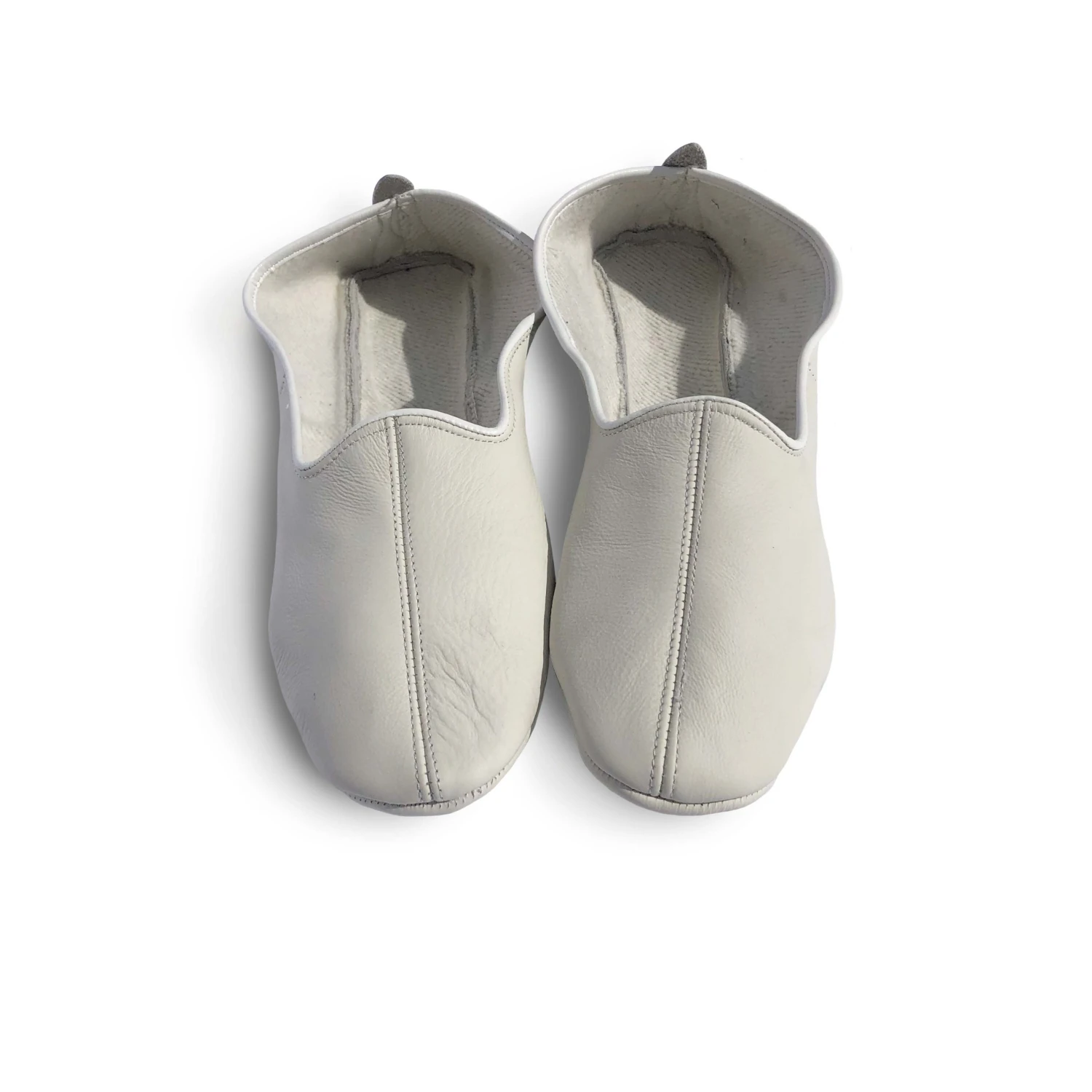 Thyme Accessories Leather Slippers In White 3 Thyme Accessories Leather Slippers In White