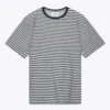Wax London Stripe T-shirt - Navy/Ecru Menswear