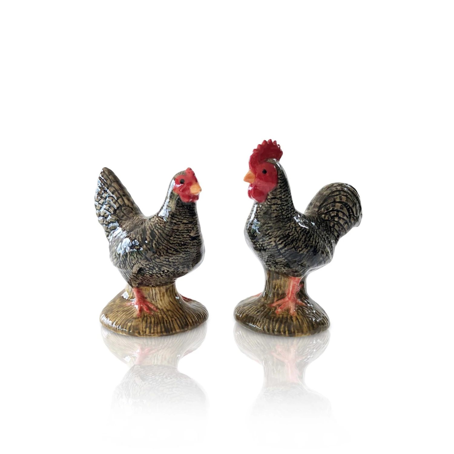 Quail Muran Hen & Cockerel Salt & Pepper Shakers 2 Quail Muran Hen & Cockerel Salt & Pepper Shakers
