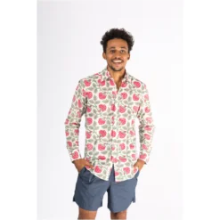 Wild Rose Menswear Block Printed Shirt-Kibobakasi
