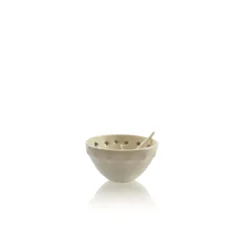 Thyme Ceramic Bowl With Plum Dots And Spoon Ceramics