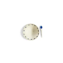 Thyme Ceramic Bowl With Deep Blue Dots And Spoon Ceramics