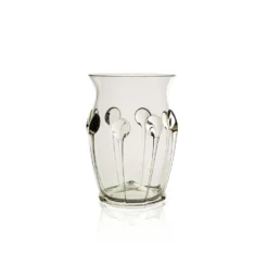 Thyme Glassware Dot Vase In Smoke