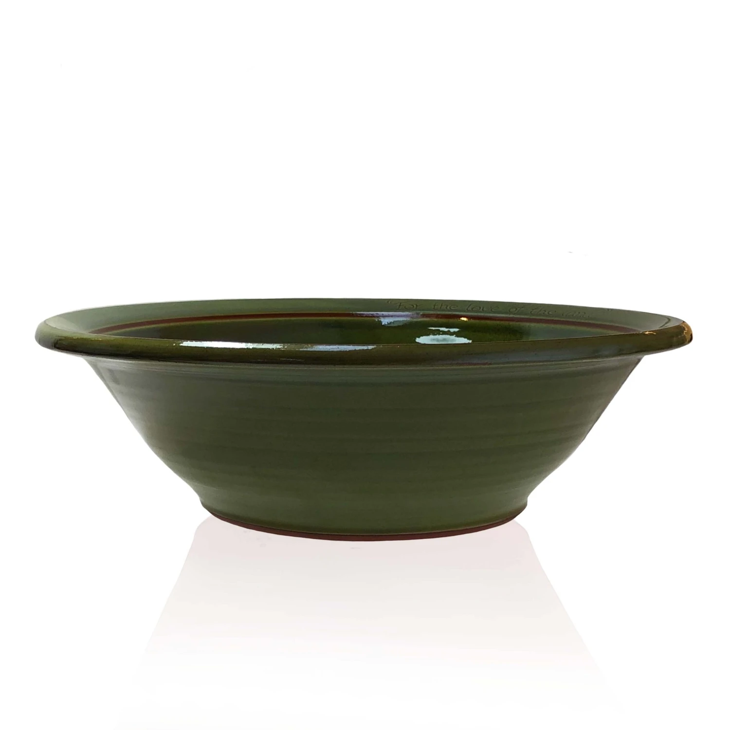 Thyme Ceramics Farmhouse Bowl With Text In Green 3 Thyme Ceramics Farmhouse Bowl With Text In Green