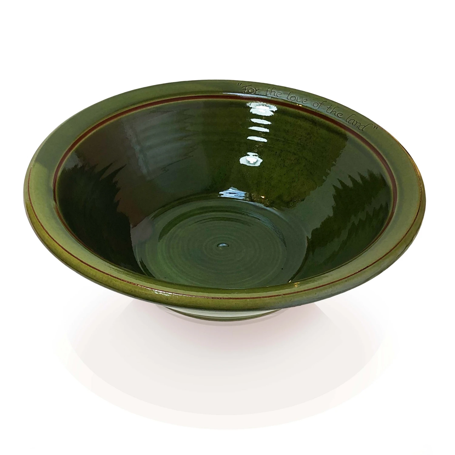 Thyme Ceramics Farmhouse Bowl With Text In Green 4 Thyme Ceramics Farmhouse Bowl With Text In Green