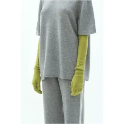 Mandkhai Ankle Cuff Pants With Side Panel- Grey/White