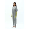 Mandkhai Ankle Cuff Pants With Side Panel- Grey/White 2 Mandkhai Ankle Cuff Pants With Side Panel- Grey/White