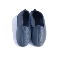 Thyme Leather Slippers In Blue