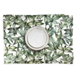 Bertioli By Thyme Hellebore Leaves Linen Placemat Table Linens
