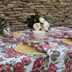 Bertioli By Thyme Table Linens Rosa Rugosa Linen Table Cloth