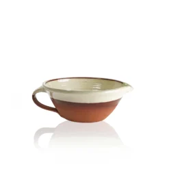 Thyme Small Lipped Farmhouse Bowl With Handle In White