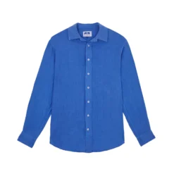 Love Brand Abaco Linen Shirt - Marjorelle Blue Menswear