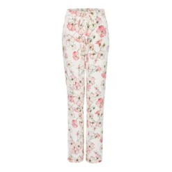 Bertioli By Thyme Silk Trousers In Pink Rose With Stripe