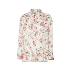 Bertioli By Thyme Silkwear Silk Shirt In Pink Rose With Stripe