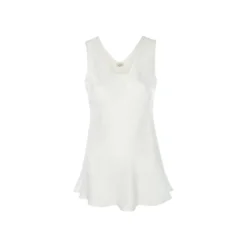 Cheap Take-a-little-thyme Store 11 Bertioli By Thyme Silk Camisole Top In Plain White Silkwear