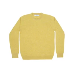 Mandkhai Mens Round Neck Jumper In Yellow Menswear