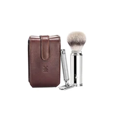 Wash Care & Washbags Muhle Travel Set Chrome - Brown