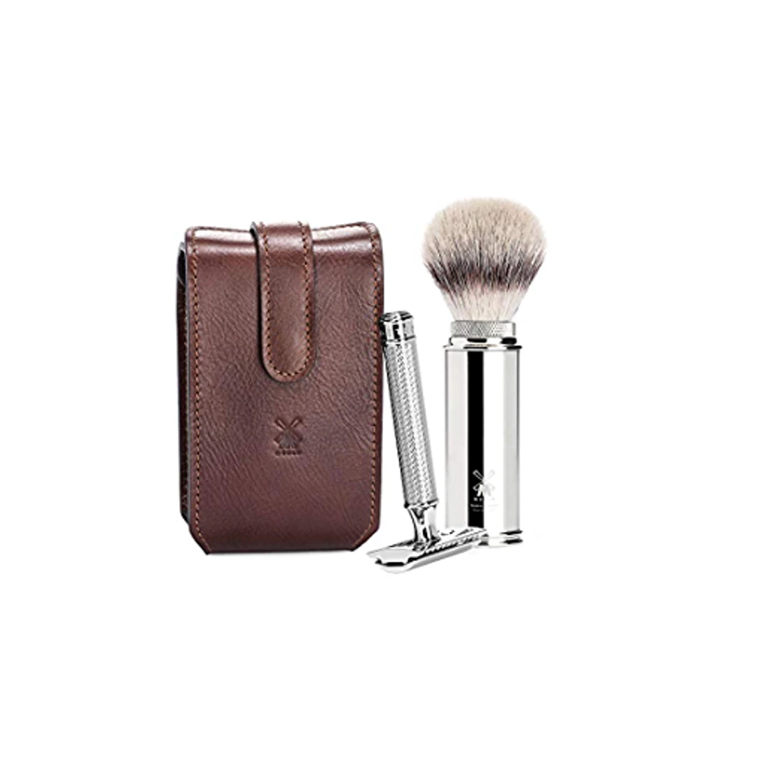 Wash Care & Washbags Muhle Travel Set Chrome - Brown 3 Wash Care & Washbags Muhle Travel Set Chrome - Brown