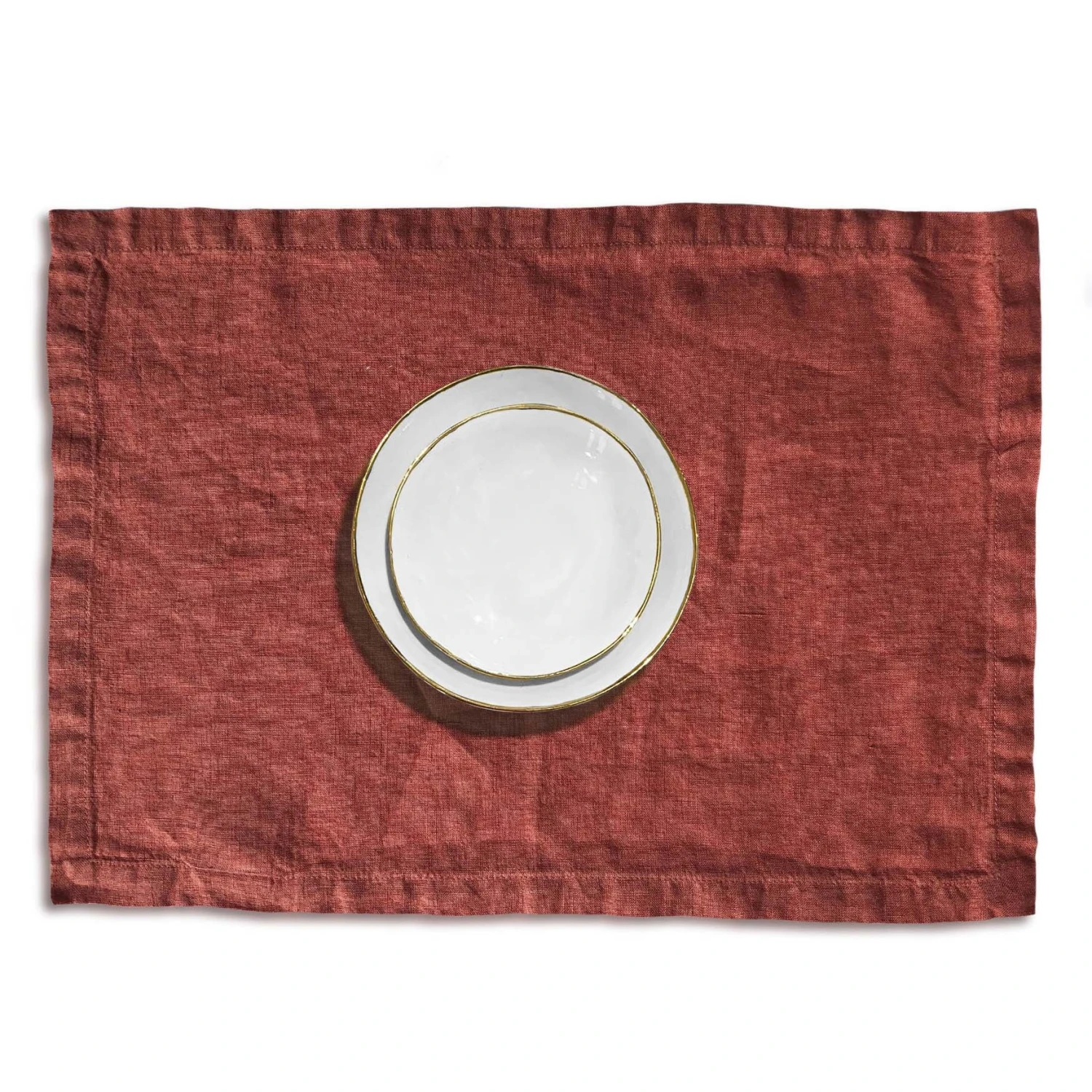 Bertioli By Thyme Orange Rust Linen Placemat 4 Bertioli By Thyme Orange Rust Linen Placemat