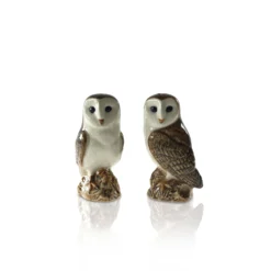 Quail Barn Owl Salt & Pepper Shakers Ceramics