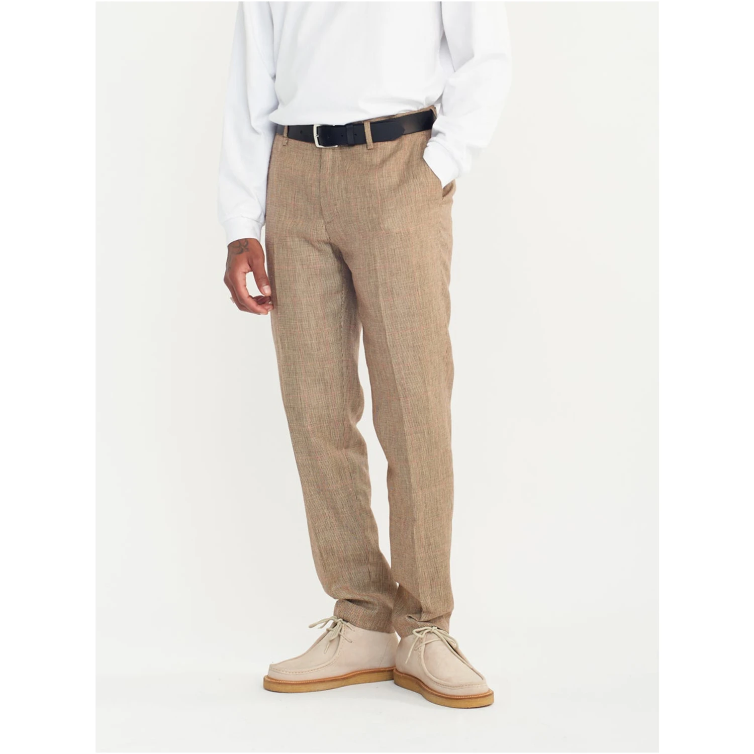 Wax London Alp Smart Check Trouser - Brown 4 Wax London Alp Smart Check Trouser - Brown