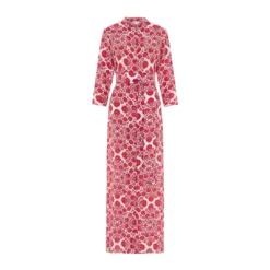 Valle & Vik The Long Flirt Shirt Dress In Ville Blomst Pink Womenswear