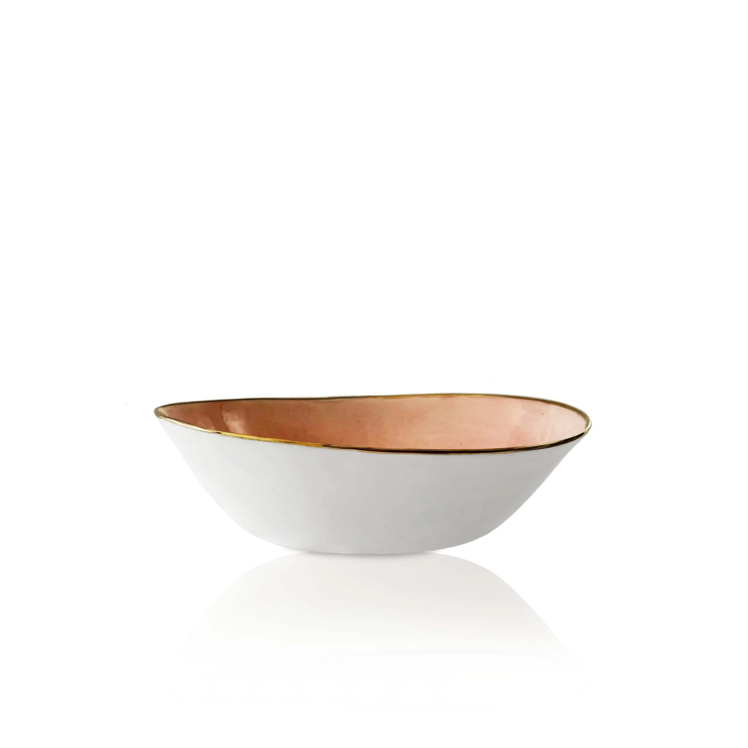 Thyme Hand Made Bowl With Gold Rim In Pink Ceramics 5 Thyme Hand Made Bowl With Gold Rim In Pink Ceramics