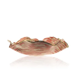 Deborah Brett Extra Large Hand Painted Red Stem Stripe Bowl