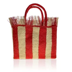 Colombia Collective Narino Woven Tote In Scarlett Stripe