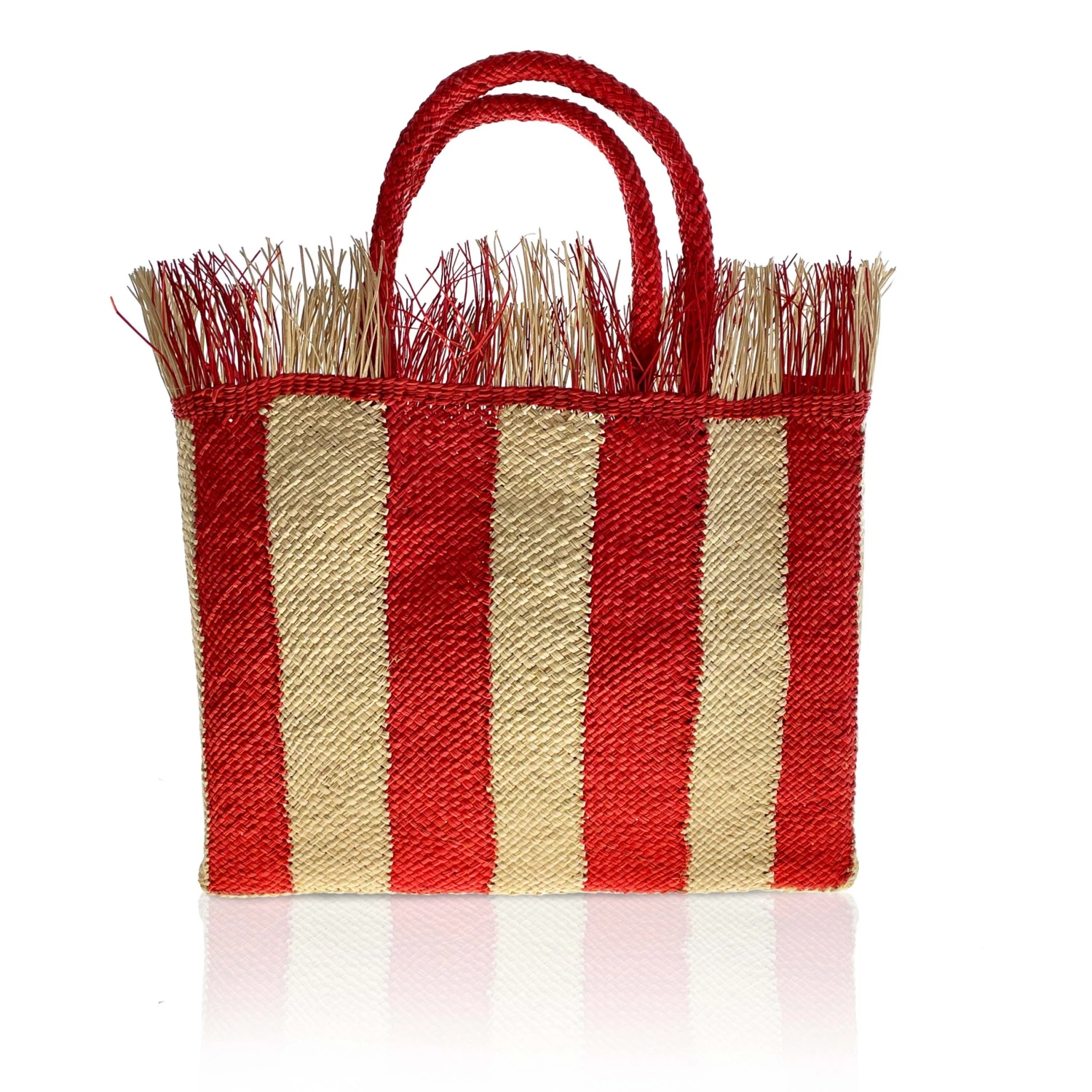 Colombia Collective Narino Woven Tote In Scarlett Stripe 3 Colombia Collective Narino Woven Tote In Scarlett Stripe