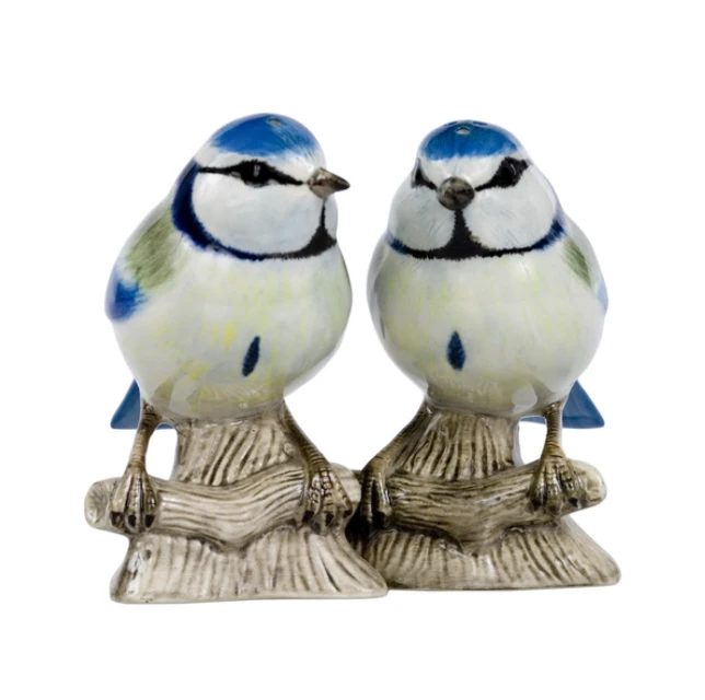 Quail Ceramics Blue Tit Salt & Pepper Shakers 3 Quail Ceramics Blue Tit Salt & Pepper Shakers