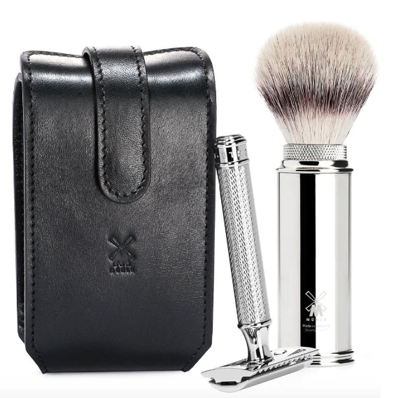 Muhle Travel Set Chrome - Black Wash Care & Washbags 2 Muhle Travel Set Chrome - Black Wash Care & Washbags