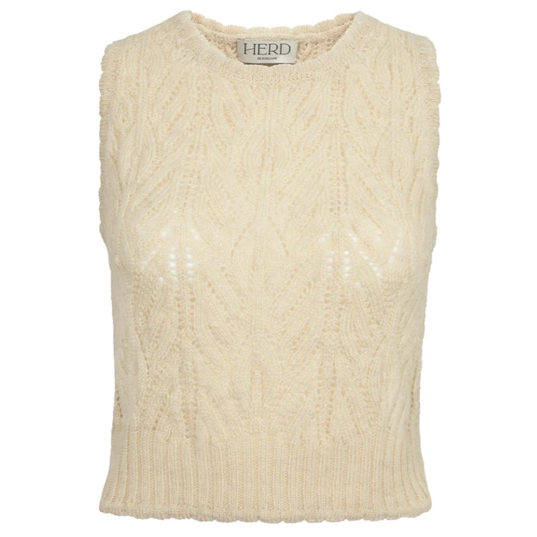 Herd Wyre Vest - Ecru Womenswear 3 Herd Wyre Vest - Ecru Womenswear