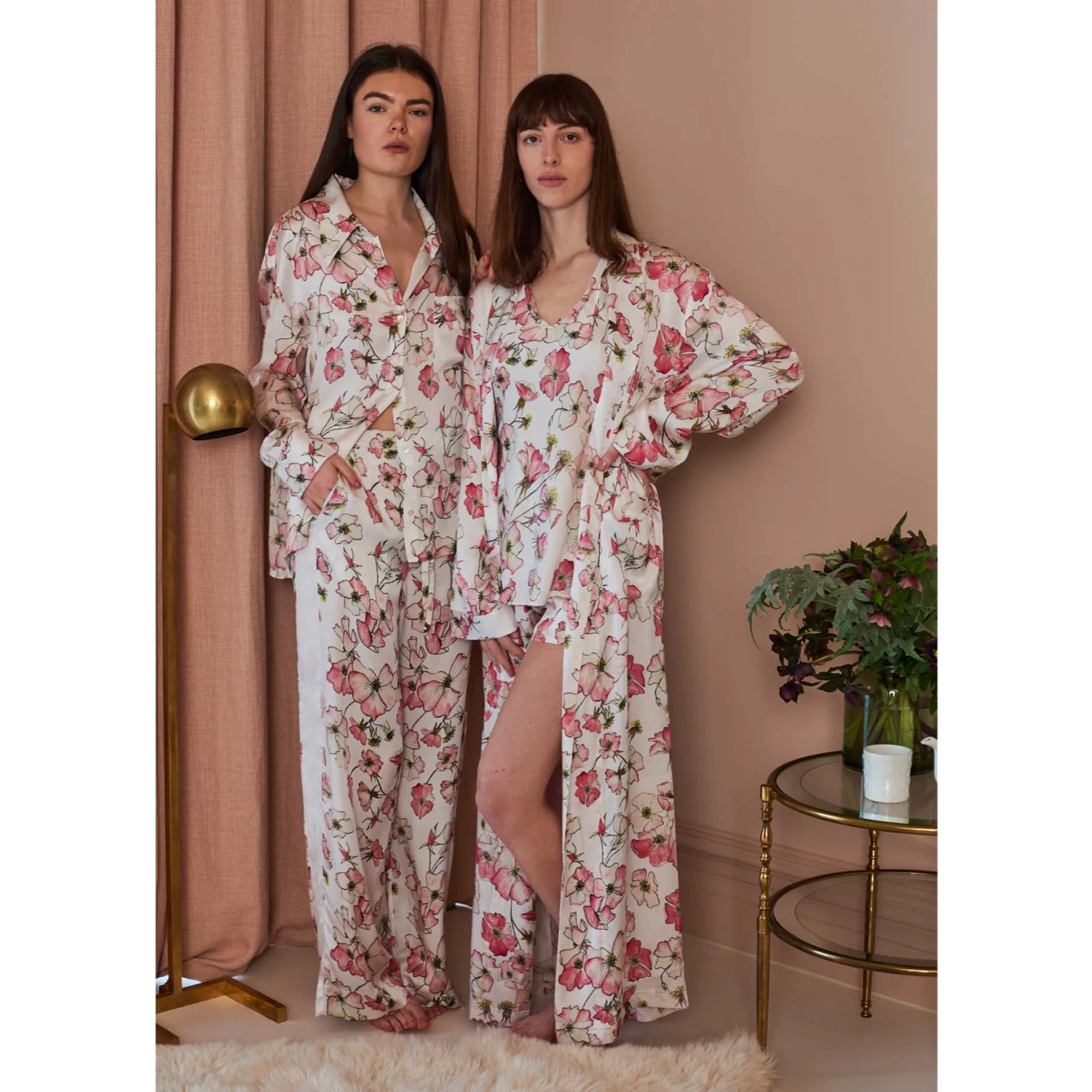 Bertioli By Thyme Silkwear Silk Robe In Pink Rose 6 Bertioli By Thyme Silkwear Silk Robe In Pink Rose