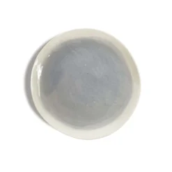 Thyme Ceramics Hand Made Dessert Plate With Painted Light Blue Centre