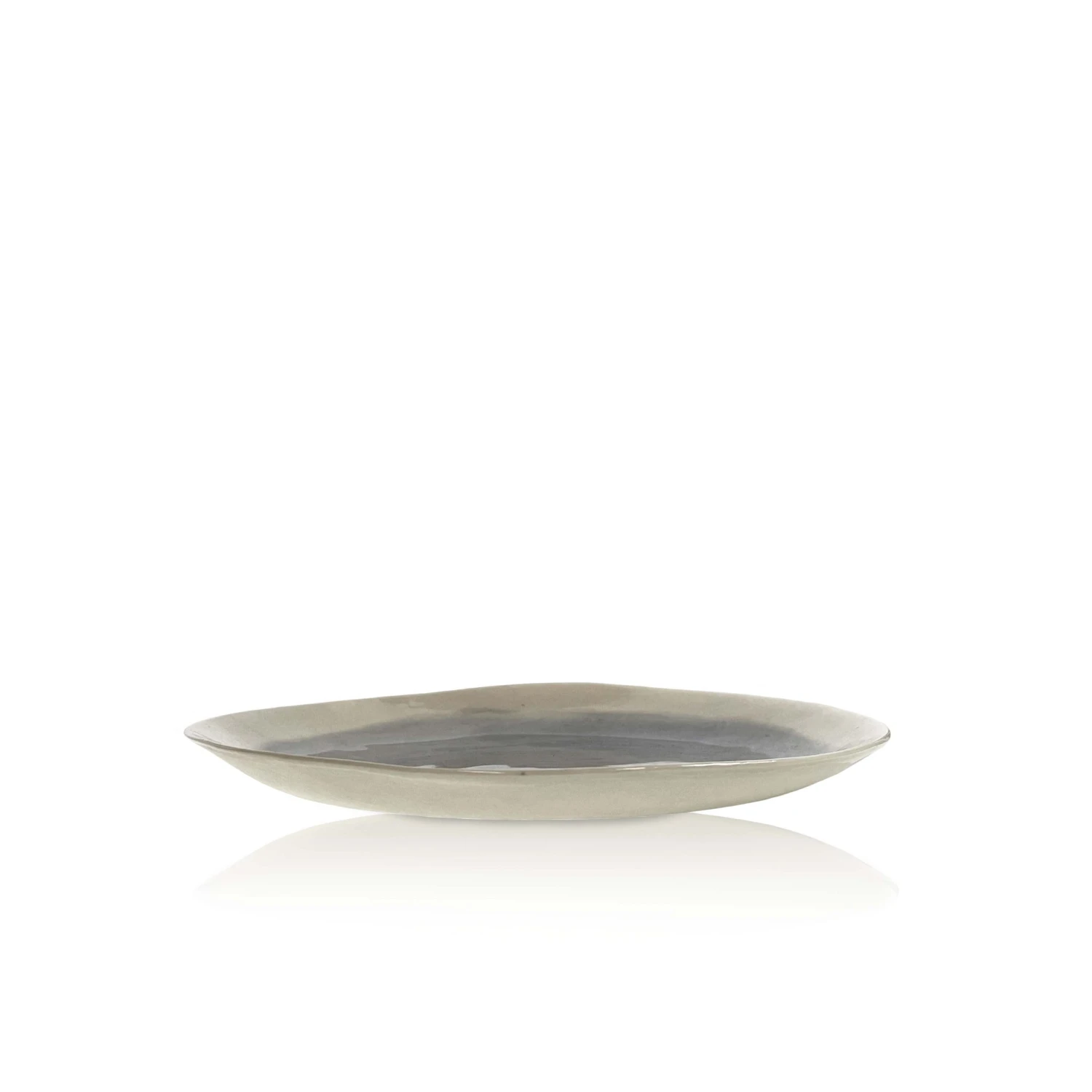 Thyme Ceramics Hand Made Dessert Plate With Painted Light Blue Centre 4 Thyme Ceramics Hand Made Dessert Plate With Painted Light Blue Centre