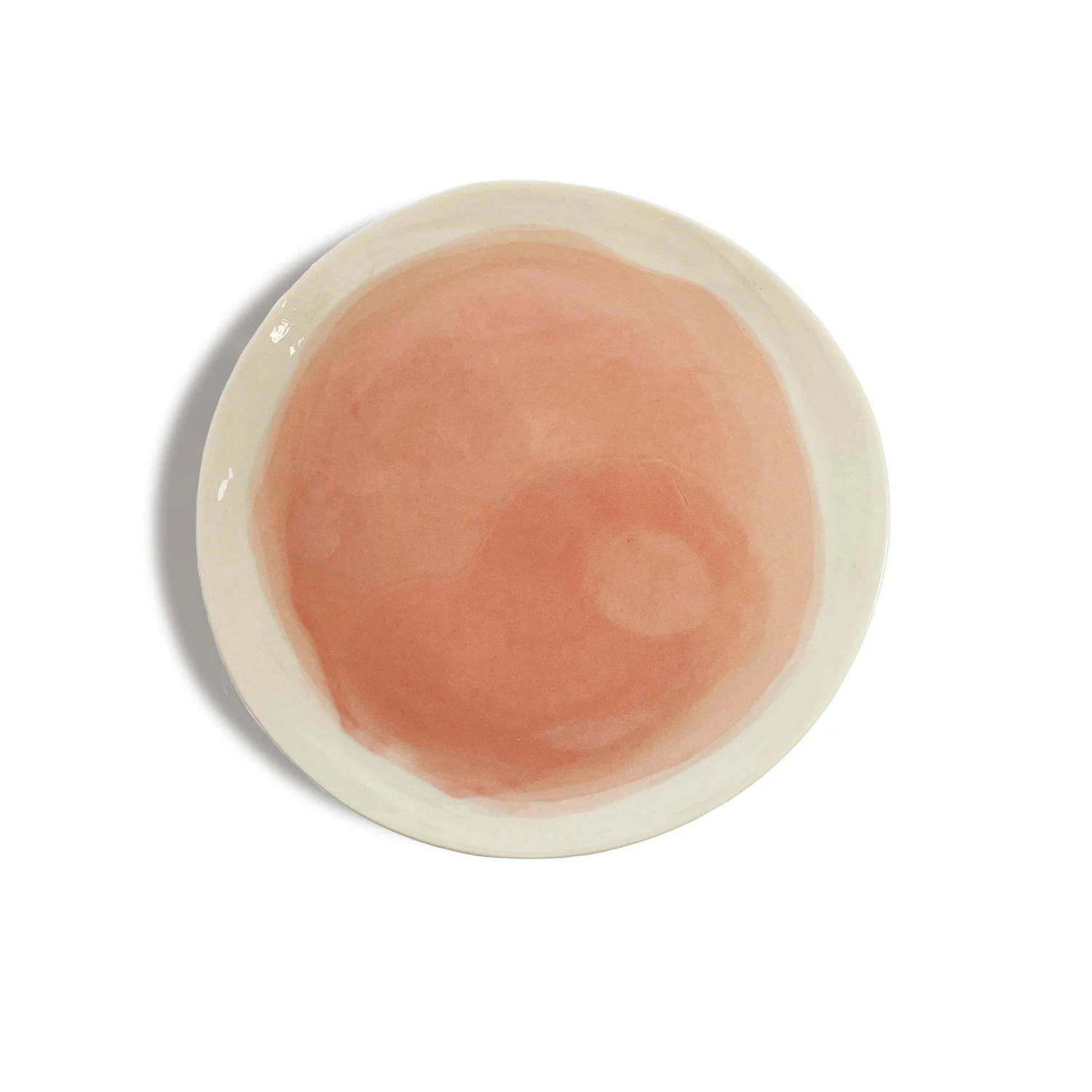 Thyme Hand Made Dessert Plate With Painted Pink Centre 3 Thyme Hand Made Dessert Plate With Painted Pink Centre