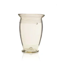 Thyme Spiral Line Glass Vase In Smoke