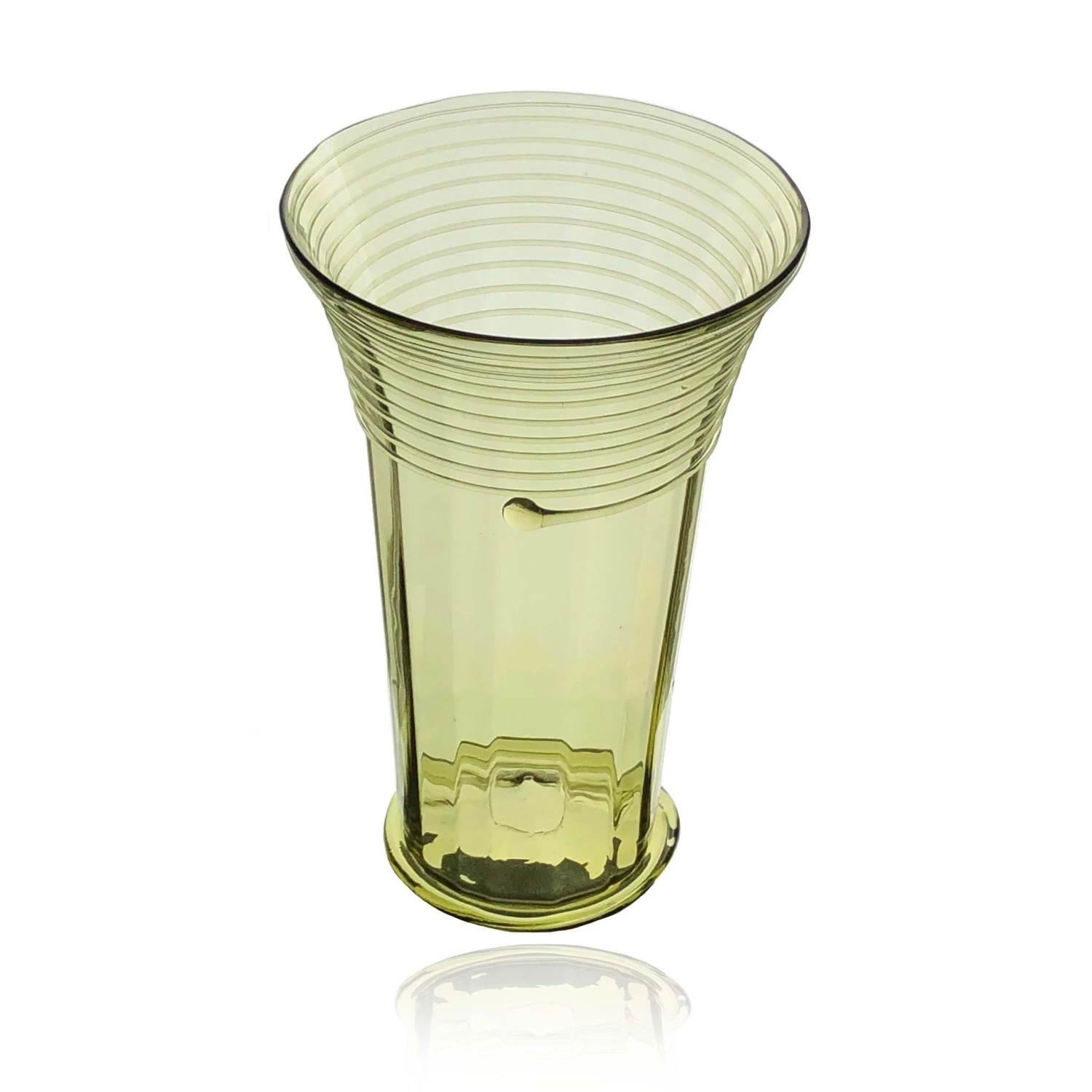 Thyme Glassware Flared Neck Glass Vase In Green 4 Thyme Glassware Flared Neck Glass Vase In Green