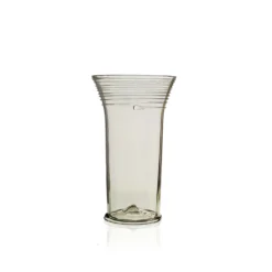 Thyme Flared Neck Glass Vase In Smoke