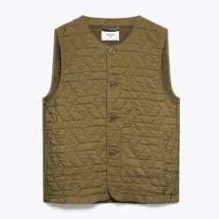 Wax London Tim Quilted Gilet - Khaki