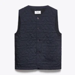 Wax London Menswear Tim Quilted Gilet - Navy