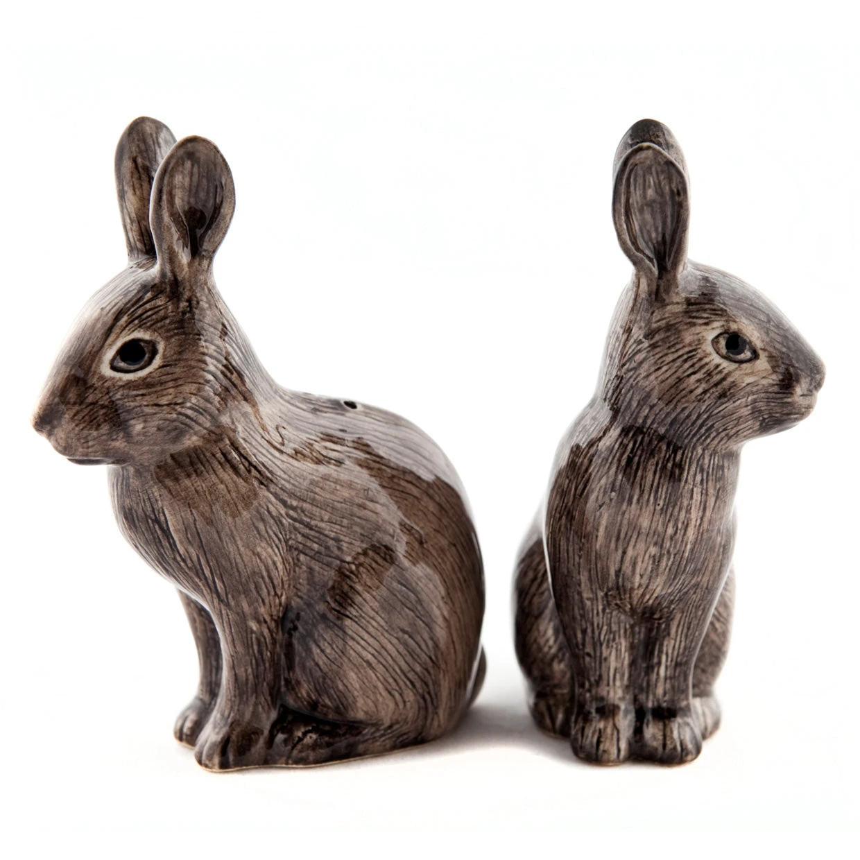 Quail Wild Rabbit Salt & Pepper Shakers Ceramics 4 Quail Wild Rabbit Salt & Pepper Shakers Ceramics
