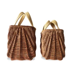 Rosa Mosa Willow Basket Bag With Yellow Handles Bags & Baskets